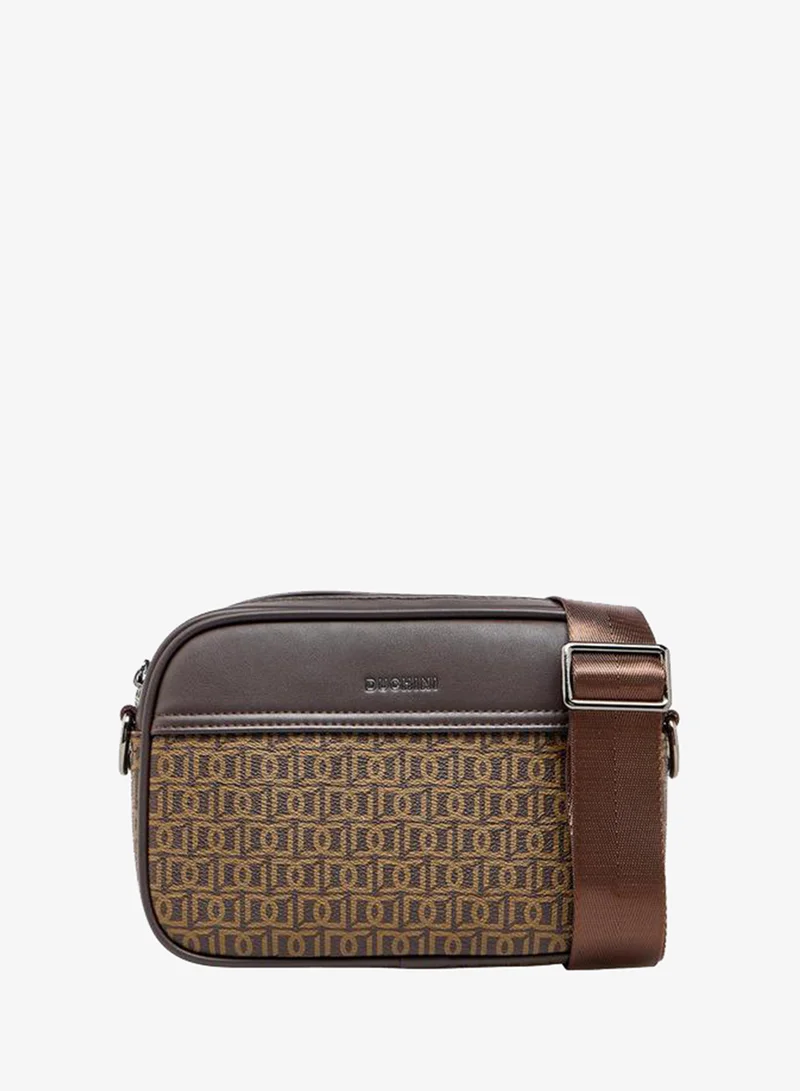 دوتشيني Men Monogram Print Crossbody Bag