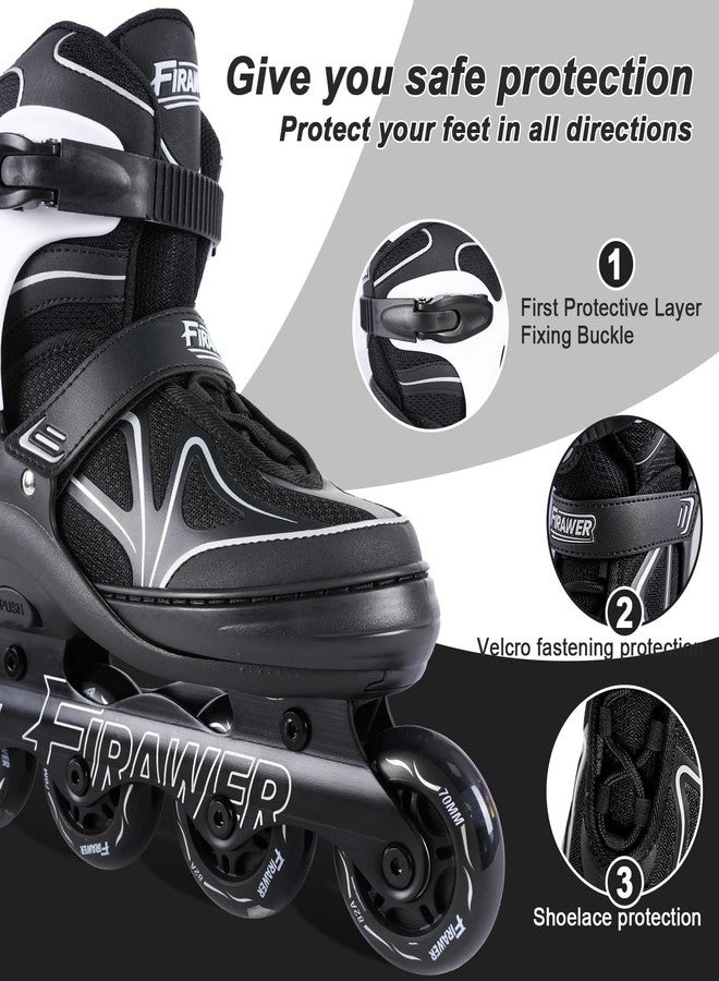 FIRAWER Kids Adjustable Inline Skates Ages 4-12, Youth Inlie Skates for Girls Boys 5-8 8-12 with Full Light Up Wheels, Fun Illuminating Skates for Kids Men Adult Women and Boys. - Image 2