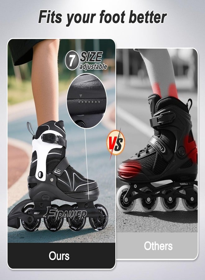 FIRAWER Kids Adjustable Inline Skates Ages 4-12, Youth Inlie Skates for Girls Boys 5-8 8-12 with Full Light Up Wheels, Fun Illuminating Skates for Kids Men Adult Women and Boys. - Image 4