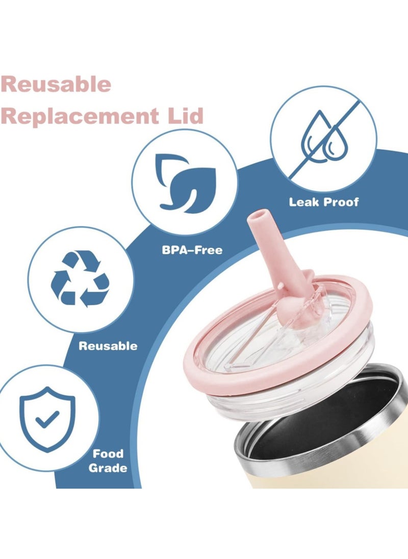 Generic - 2 Pack 30 oz Tumbler Flip Straw Lid Replacement Fit for Stanley Quencher Tumbler with Straws,Leak Proof Splash Resistant Tumbler Lids for Stanley Cup Accessories,Pink - Image 1