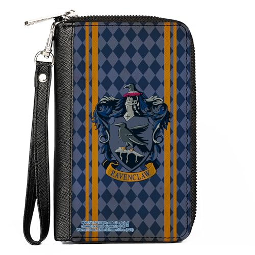 Buckle Down BuckleDown The Wizarding World of Harry Potter Wallet Zip Around Ravenclaw Crest Stripes Diamonds Blues Gold Vegan Leather - Image 1