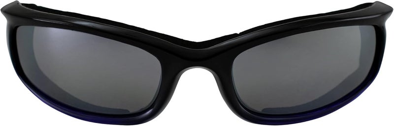 Global Vision Shadow Foam-Padded Motorcycle Sunglasses - Shatterproof Polycarbonate Lens, Two-Tone Black and Purple Frame - Image 2