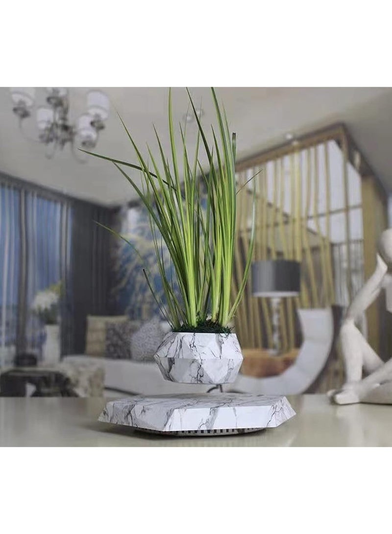 FIPKA Floating Bonsai Pot Planter Suspension Air Plant Pot Levitating Flower Pot for Home Office, Modern Marble Pattern - Image 5