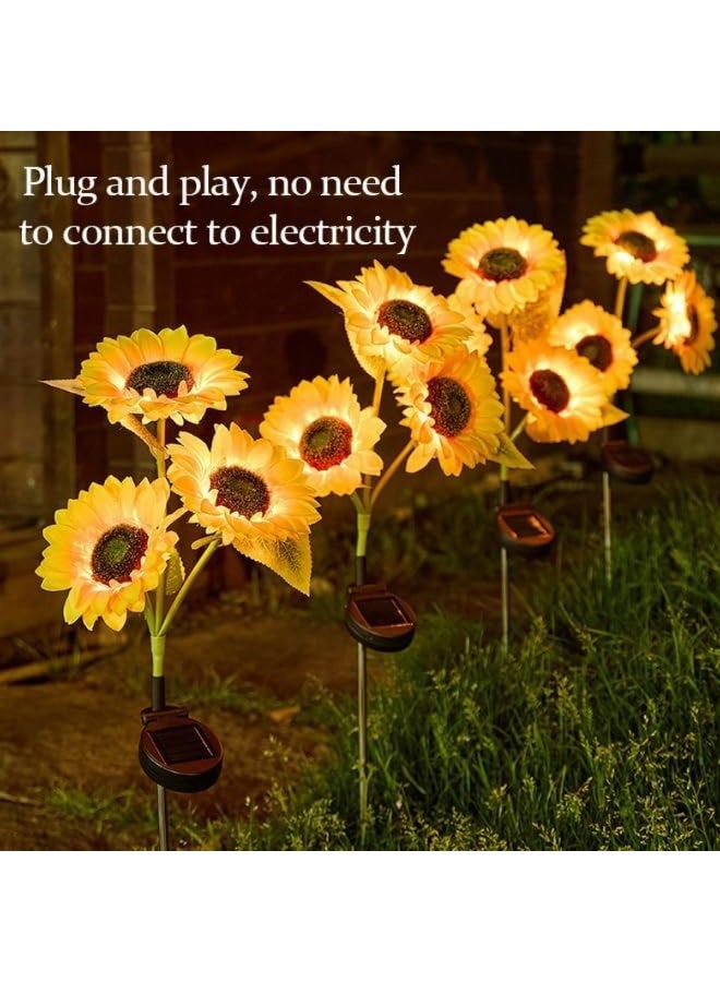 Solar Sunflower Garden Lights, Waterproof LED Outdoor Decor, 2-Pack - Image 5