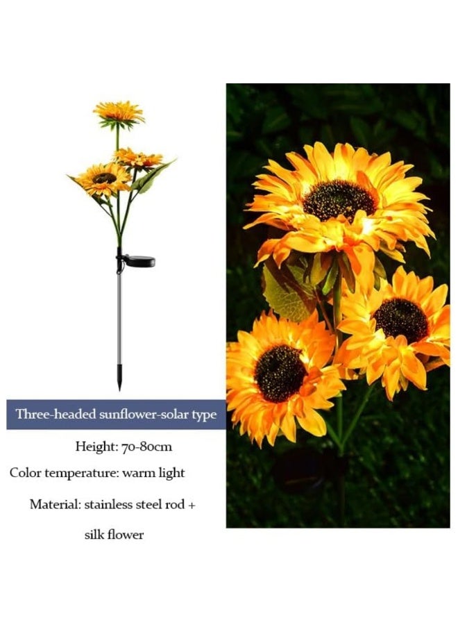 Solar Sunflower Garden Lights, Waterproof LED Outdoor Decor, 2-Pack - Image 3