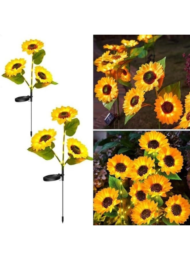 Solar Sunflower Garden Lights, Waterproof LED Outdoor Decor, 2-Pack - Image 2
