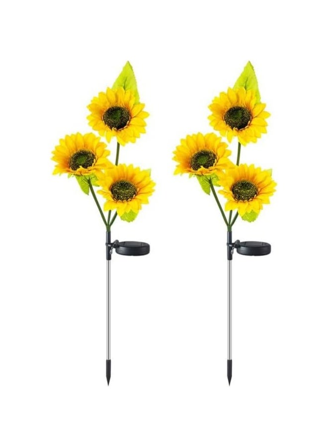 Solar Sunflower Garden Lights, Waterproof LED Outdoor Decor, 2-Pack - Image 1