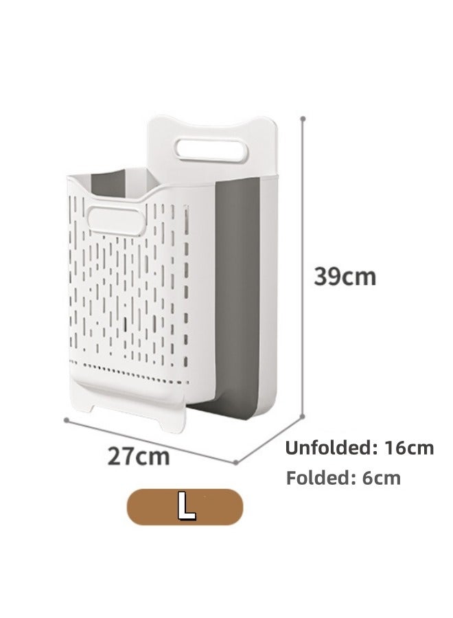 Aikenn Collapsible Plastic Laundry Basket,Foldable Pop Up Storage Container Organizer,Wall-Mounted Laundry Basket,Space Saving Hamper,Basket For Bathroom Kitchen Bedroom (1,White)  - Image 2