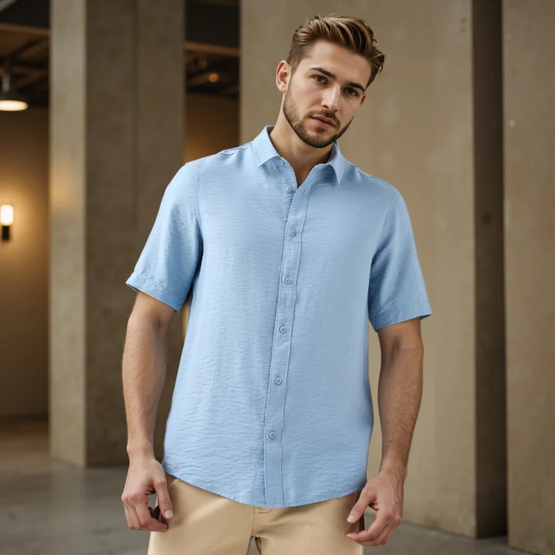 Splash FAV Regular Fit Crinkle Textured Collared Shirt