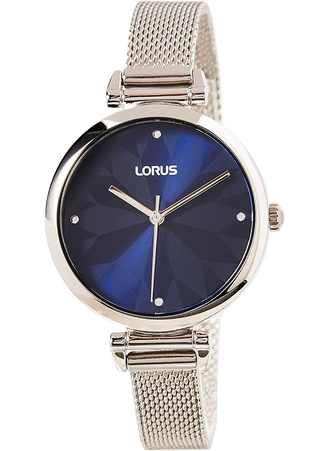 لوراس ساعة كوارتز تناظرية من الفولاذ المقاوم للصدأ بمينا أشعة الشمس باللون الأزرق الداكن للنساء Rg209Tx9 - Image 1