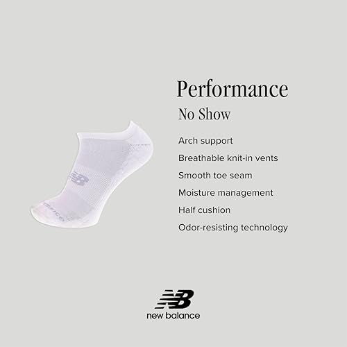 New Balance Unisex No Show 6 Pair Pack, Black, X-Large - Image 4