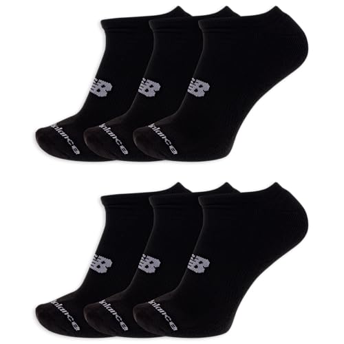 New Balance Unisex No Show 6 Pair Pack, Black, X-Large - Image 1