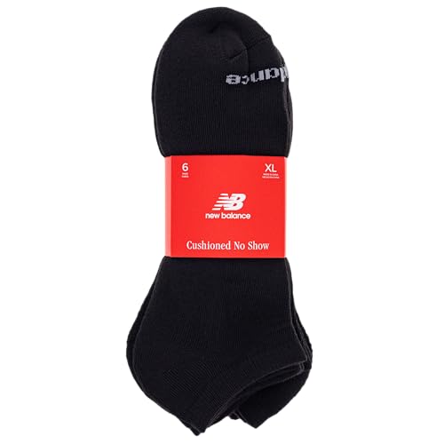 New Balance Unisex No Show 6 Pair Pack, Black, X-Large - Image 3