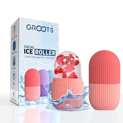 Groots Ice Roller for Face | Ice Roller for Face Massager | Face Ice Roller for Men & Women | Ice Cube Roller for Glowing Skin & Puffy Eyes | Reusable & Unbreakable (Multi color) - Image 1