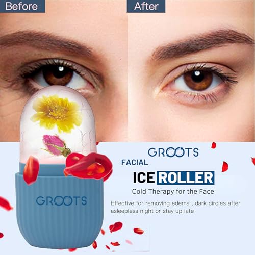 Groots Ice Roller for Face | Ice Roller for Face Massager | Face Ice Roller for Men & Women | Ice Cube Roller for Glowing Skin & Puffy Eyes | Reusable & Unbreakable (Multi color) - Image 3