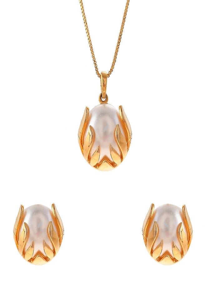 VOYLLA Mothers Day Half Pearl Pocket Pendant Set - Image 1