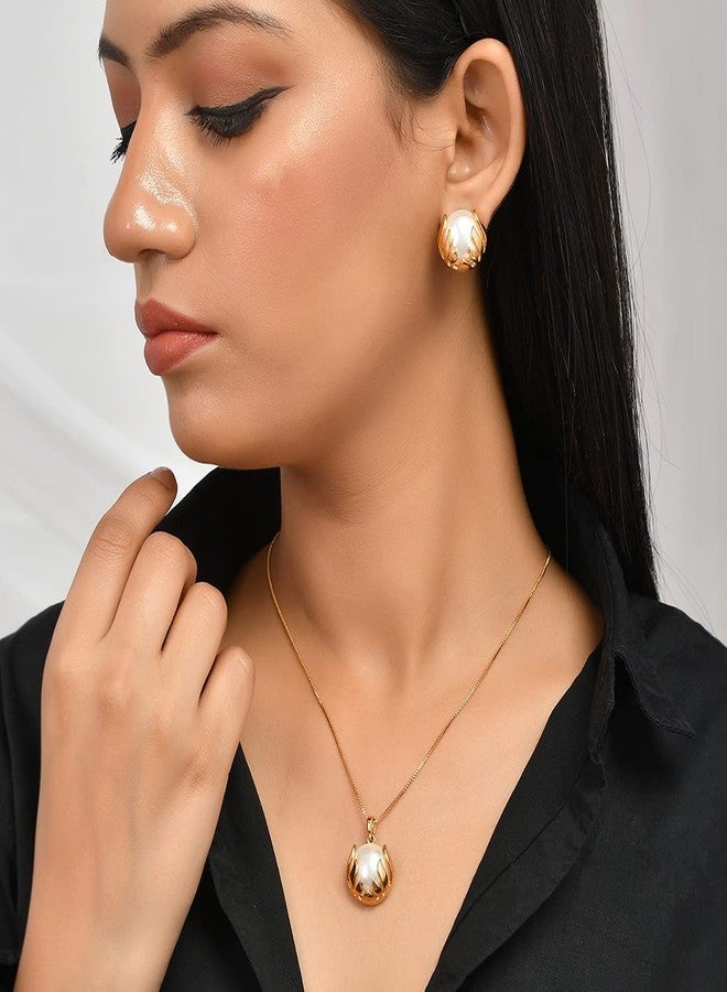 VOYLLA Mothers Day Half Pearl Pocket Pendant Set - Image 3