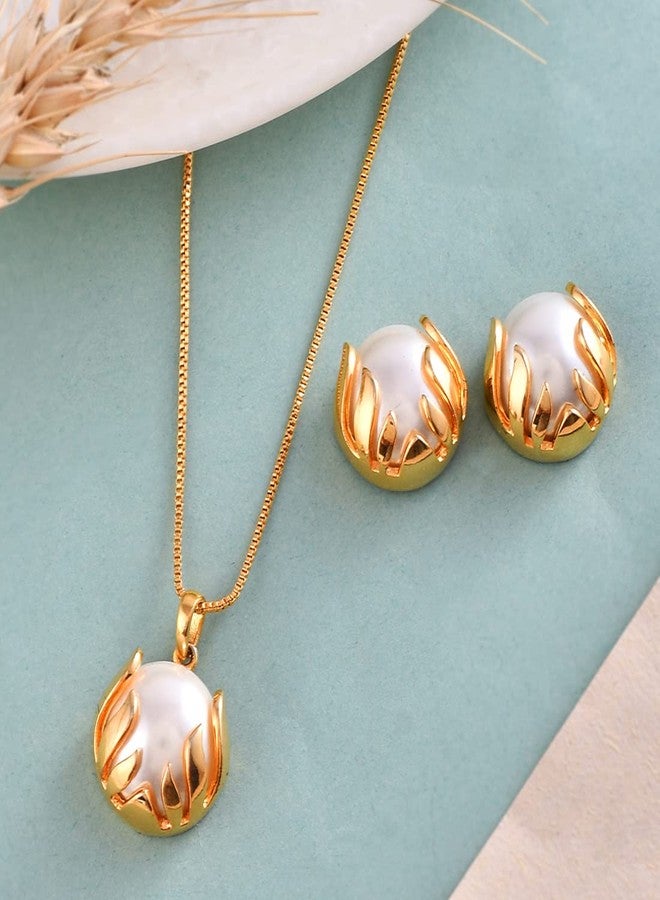 VOYLLA Mothers Day Half Pearl Pocket Pendant Set - Image 2