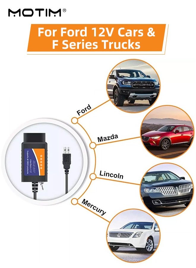 Motim - ELM327 with Switch 25k80, OBD2 USB Adapter Code Reader Vehicle Scanner Diagnostic Programmer Tool with MS-CAN/HS-CAN Switch for Ford Mazda Windows - Image 1