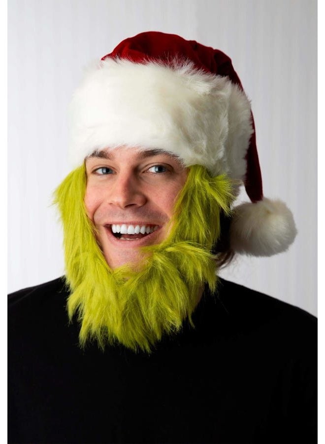 elope Grinch Beard Santa Hat, Green, One Size - Image 4