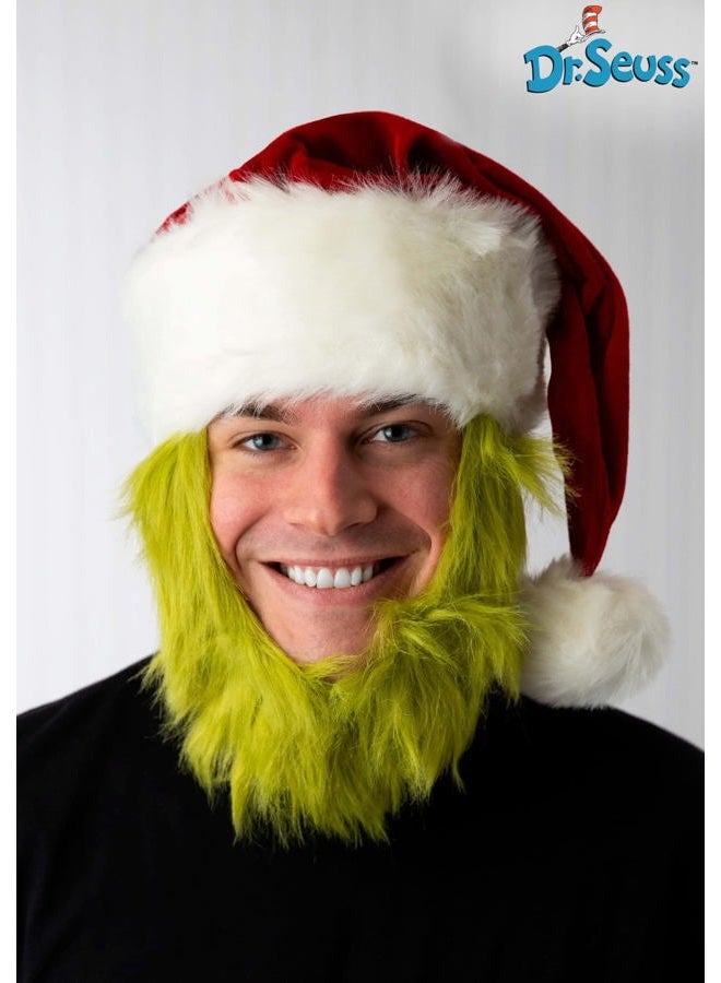elope Grinch Beard Santa Hat, Green, One Size - Image 2