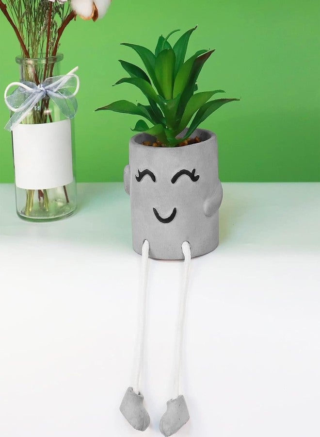 Zerzsy Artificialplant Succulents in Cement Pots with Hanging Leg, Kitchen Shelf Decor,Bathroom Shelf Decor,Shelf Decor Accents,Office Wall Decor - Set of 1 - Image 3