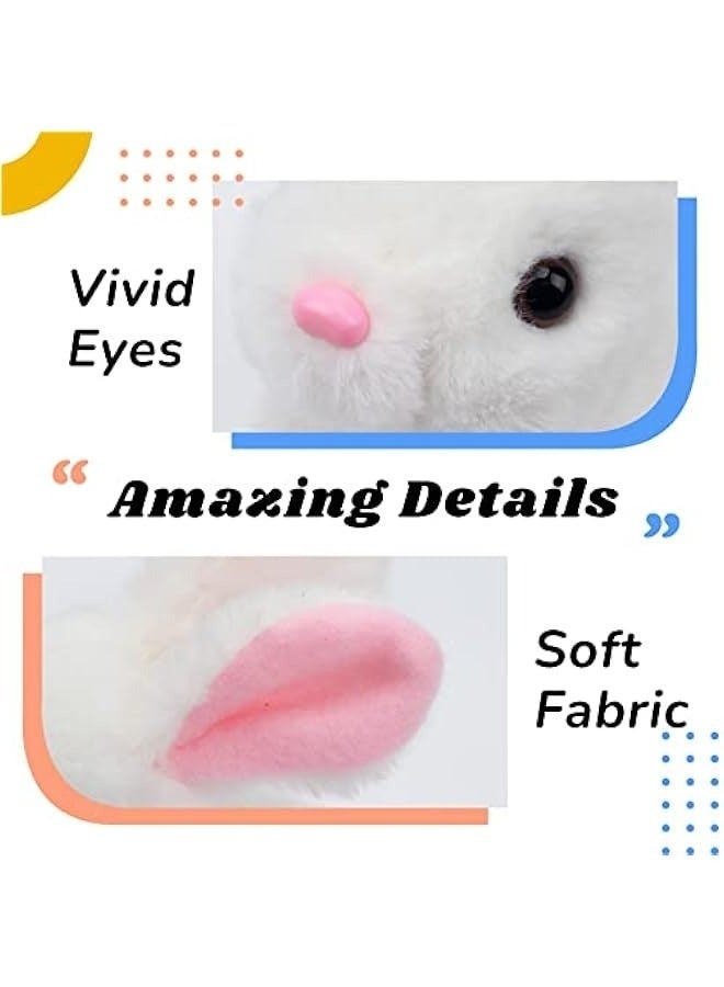 Hopping Rabbit Interactive Electronic Pet Plush Toy\nAnimated Walking Bunny with Wiggle Ears and Twitching Nose\nSounds and Movements Toddler Birthday Gift, White - Image 4