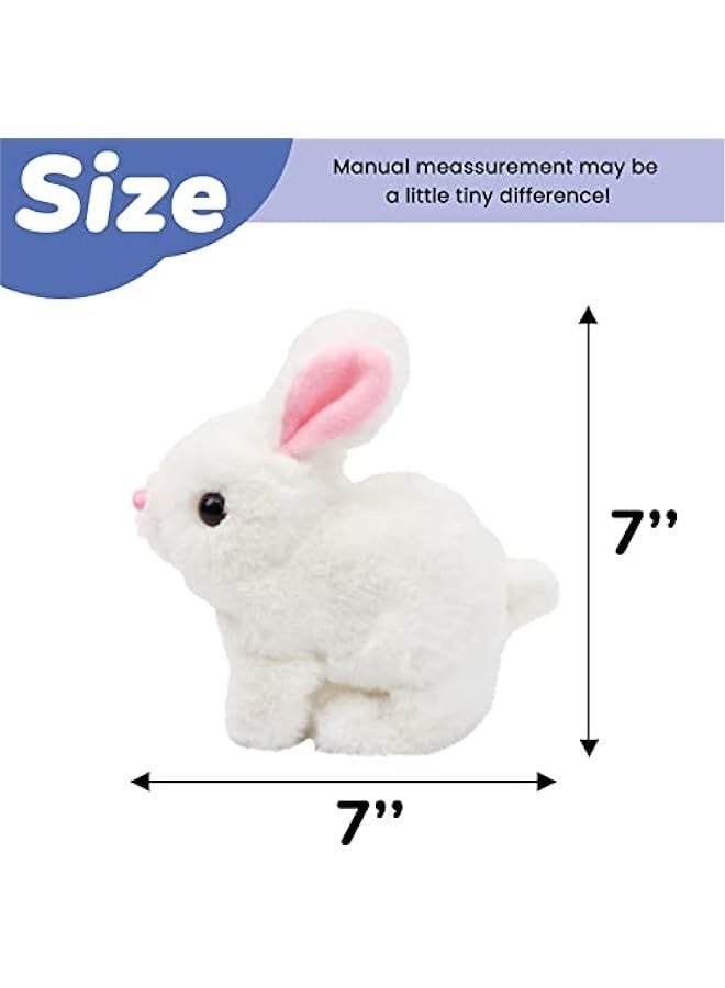 Hopping Rabbit Interactive Electronic Pet Plush Toy\nAnimated Walking Bunny with Wiggle Ears and Twitching Nose\nSounds and Movements Toddler Birthday Gift, White - Image 5