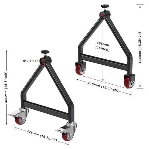 Insaga Wire Spool Rack Portable Cable Caddy with Wheels, Wire Spool Holder, Wire Spool Caddy, Wire Dispenser, Wire Reel Caddy up to 28'' diameter and holds up to 220lbs Capacity - Image 3