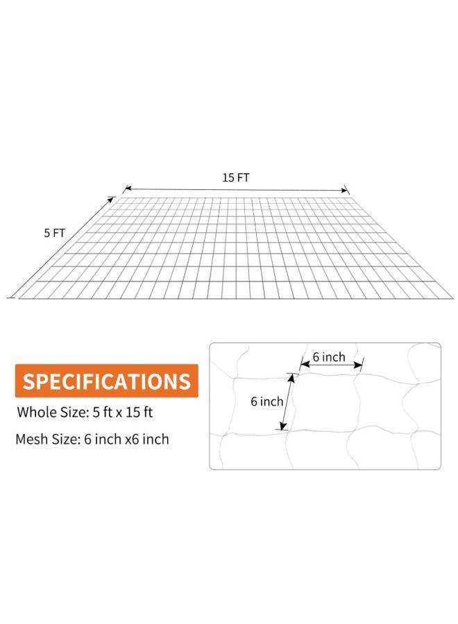 Tcamp Heavy-Duty Polyester Plant Trellis Netting 5 x 15ft (1 Pack) (5 Ft X 15 Ft) - Image 3