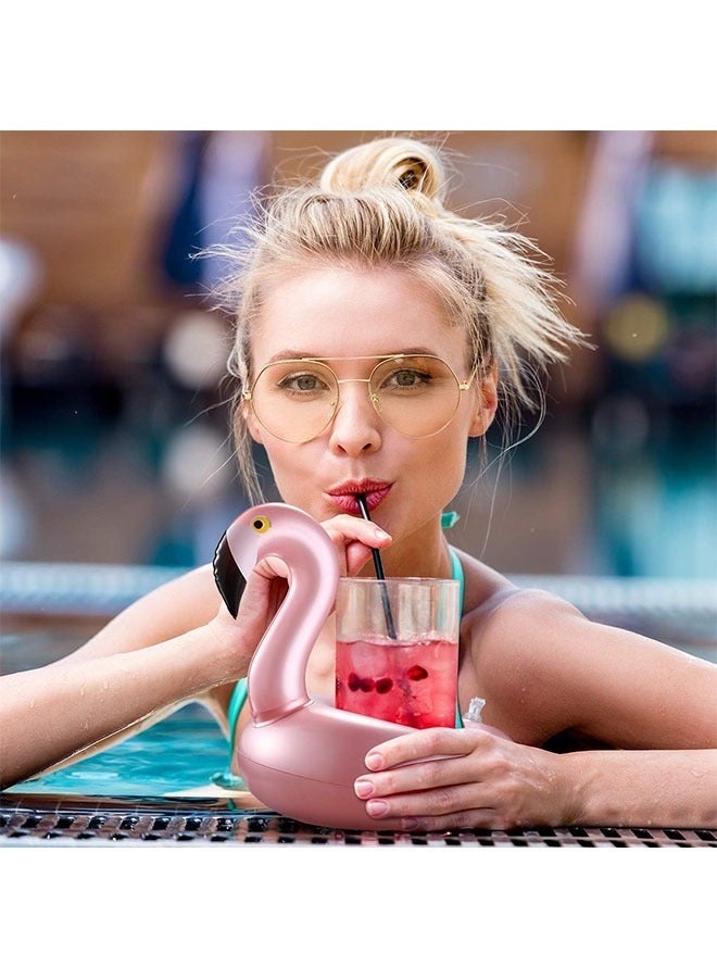 6-Piece Inflatable Drink Holder Flamingo Drink Floats, Reusable Inflatable Lovely Animal Cup Coasters Pool Cup for Pool Parties &Flamingo Theme Parties - Image 5