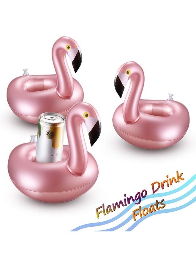 6-Piece Inflatable Drink Holder Flamingo Drink Floats, Reusable Inflatable Lovely Animal Cup Coasters Pool Cup for Pool Parties &Flamingo Theme Parties - Image 4