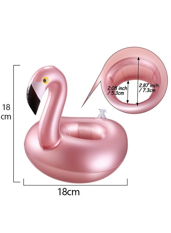 6-Piece Inflatable Drink Holder Flamingo Drink Floats, Reusable Inflatable Lovely Animal Cup Coasters Pool Cup for Pool Parties &Flamingo Theme Parties - Image 2