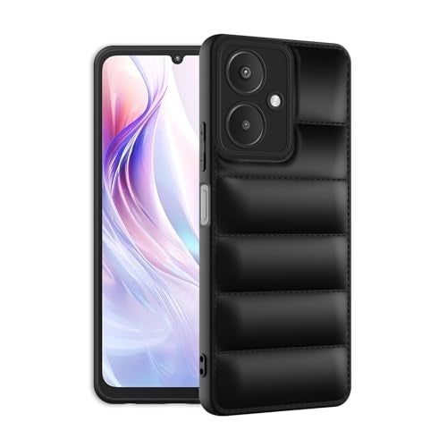 Plus Puffer Case Camera Protection Soft Back Cover for Mi Redmi 13C 5G - Black - Image 2