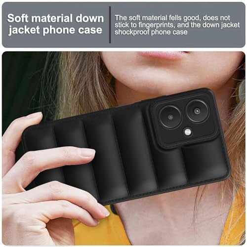 Plus Puffer Case Camera Protection Soft Back Cover for Mi Redmi 13C 5G - Black - Image 5