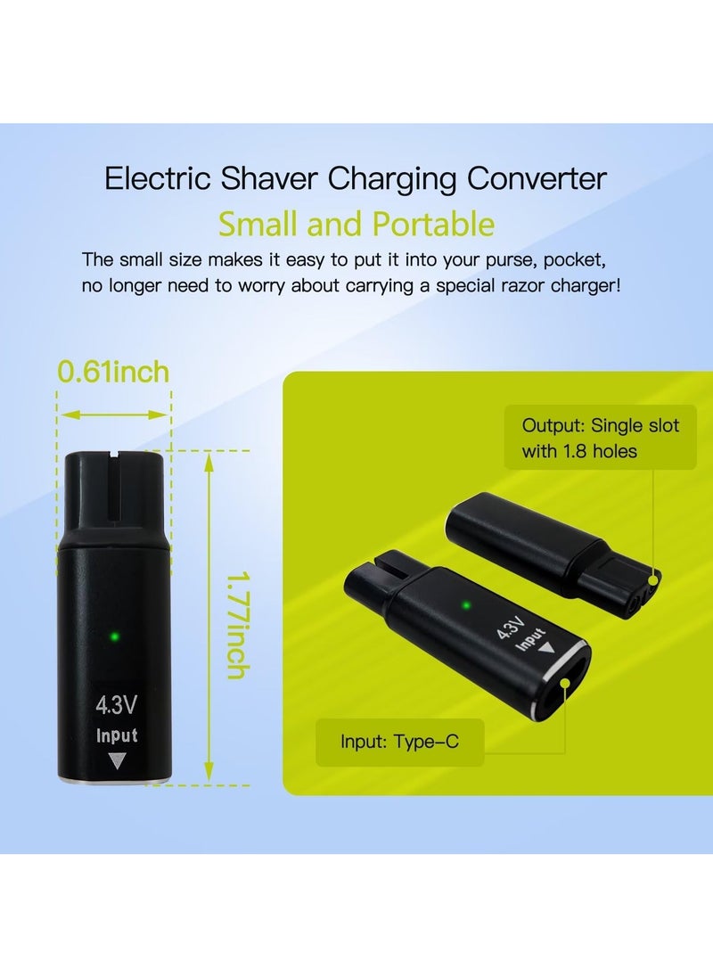 SANMUGEED - 2 Pack 4.3V Type-C Shaver Adapter Compatible with Philips OneBlade QP2520 QP2515 QP2620, O Blade Charging Converter Head, USB-C Razor Charger Converter - Image 1