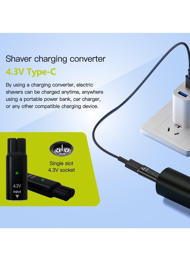 SANMUGEED - 2 Pack 4.3V Type-C Shaver Adapter Compatible with Philips OneBlade QP2520 QP2515 QP2620, O Blade Charging Converter Head, USB-C Razor Charger Converter - Image 1