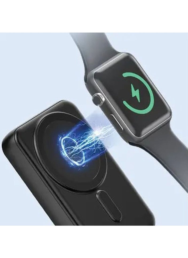 GREEN LION - Prague 10000 mAh MagSafe Power Bank / 15W Wireless Output /Adjustable Bracket / iWatch Charging / PD-20W Type-C Port - Black - Image 1