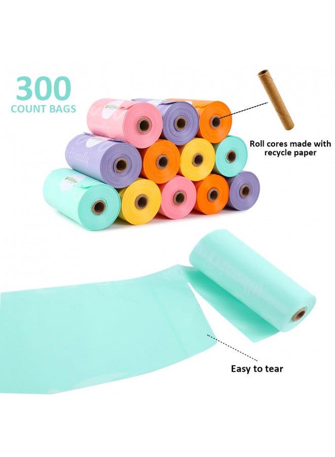 USBOO Diaper Bags Disposable for Baby, 20 Refill Rolls/300 Bags Waste Bags with Dispenser, Convenient and Quick Diaper Disposal, Rainbow - Image 4