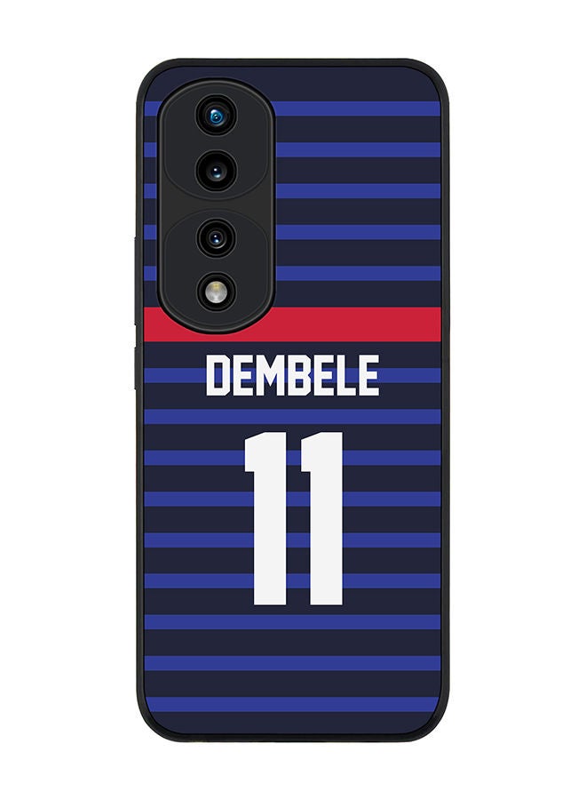 Stylizedd Rugged Black edge case for Honor 70 Pro Slim fit Soft Case Flexible Rubber Edges Anti Drop TPU Gel Thin Cover - Football Team - France Player Name - Dembele - Image 1