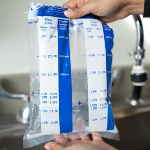 New Resources Group Flow Gauge Measuring Bag & Toilet Leak Detecting Tablets. Water saving for shower and faucet. 20 Dye tablets for bathroom Toilet Leak Detecting detect silent leaks - Image 4