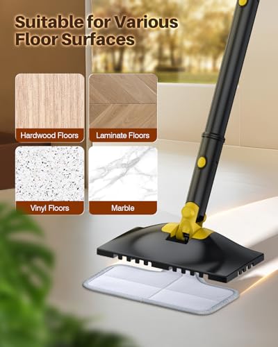 ScrubWiz Steam Mop Pads with Washable and Reusable, 6 Pack Replacement, 2 Material Types Accessories Compatible With Steamer Mop for Cleaning Floors and Carpets, White and Gray - Image 3