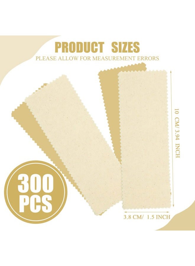 Loopeer 300 Pcs Natural Muslin Epilating Face Wax Strips Hair Removal Eyebrow Precut Body Facial Cotton Wax Cloth Strip for Women Men(4 x 1.5 Inch)  - Image 2