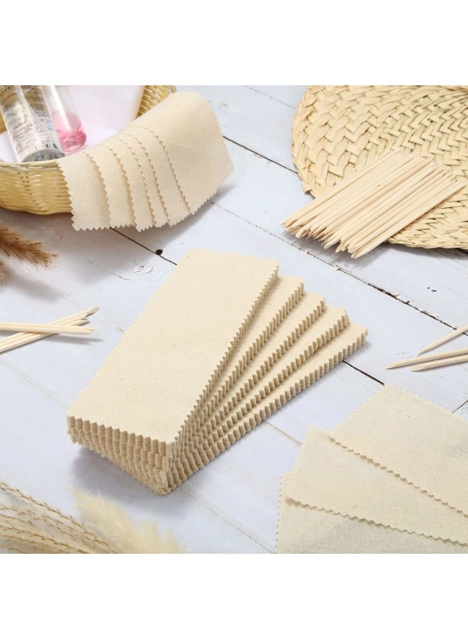 Loopeer 300 Pcs Natural Muslin Epilating Face Wax Strips Hair Removal Eyebrow Precut Body Facial Cotton Wax Cloth Strip for Women Men(4 x 1.5 Inch)  - Image 4