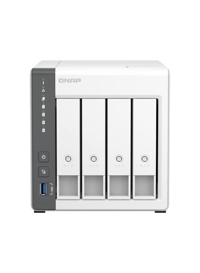 QNAP QNAP TS-433 4 Bay NAS, ARM 4-core Cortex-A55 2.0GHz Processor, 4 GB RAM, 4x 3.5-inch SATA 6Gb/s, 3Gb/s, 5 Gigabit Ethernet Port, 90W Power Supply, (NO HDD) White | TS-433-4G-US - Image 3