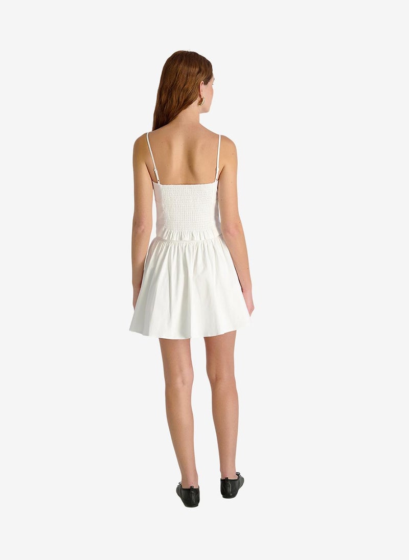 French Connection Women's Summer White Cotton Sateen Mini Skirt - Image 4