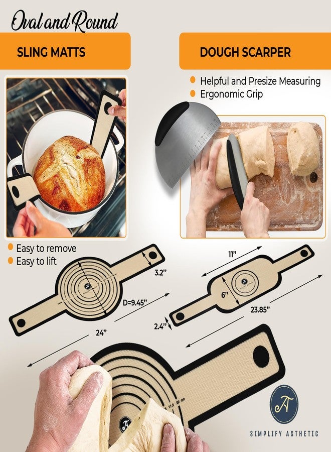 SIMPLIFY ASTHETIC Premium Banneton Bread Proofing Baskets - 11" Oval & 10" Round Sourdough Proofing Basket with Liners - Sourdough Starter Jar Kit 1000ml - Complete Sourdough Bread Baking Supplies with 20 Baking Tools - Image 5