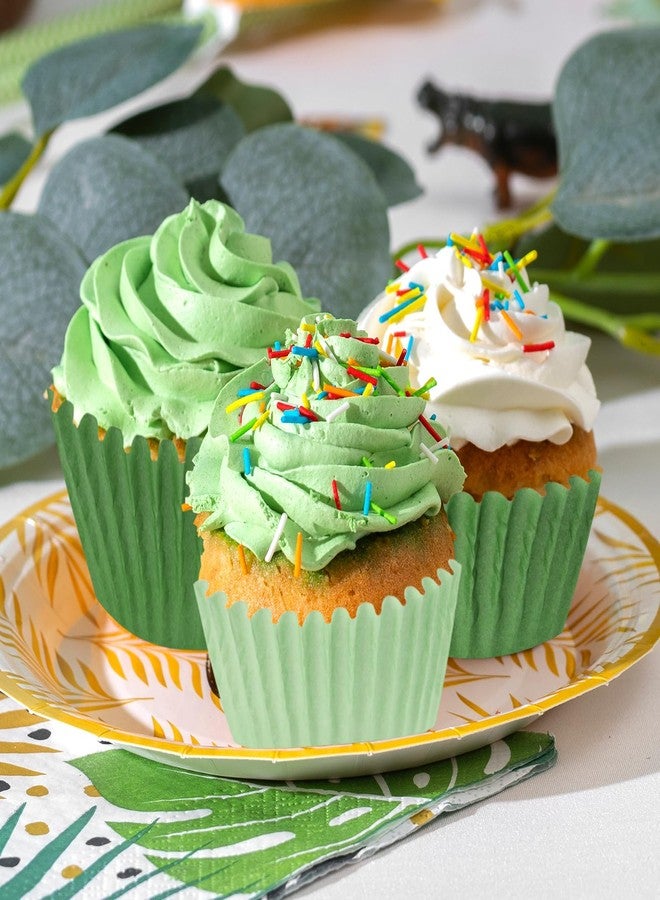 Qumenan 600 Pack Sage Green Cupcake Liners Dark Green Light Green Baking Cups Gradient Green Muffin Liners for Cupcake Wrappers Wedding Bridal Baby Shower Birthday Party - Image 5