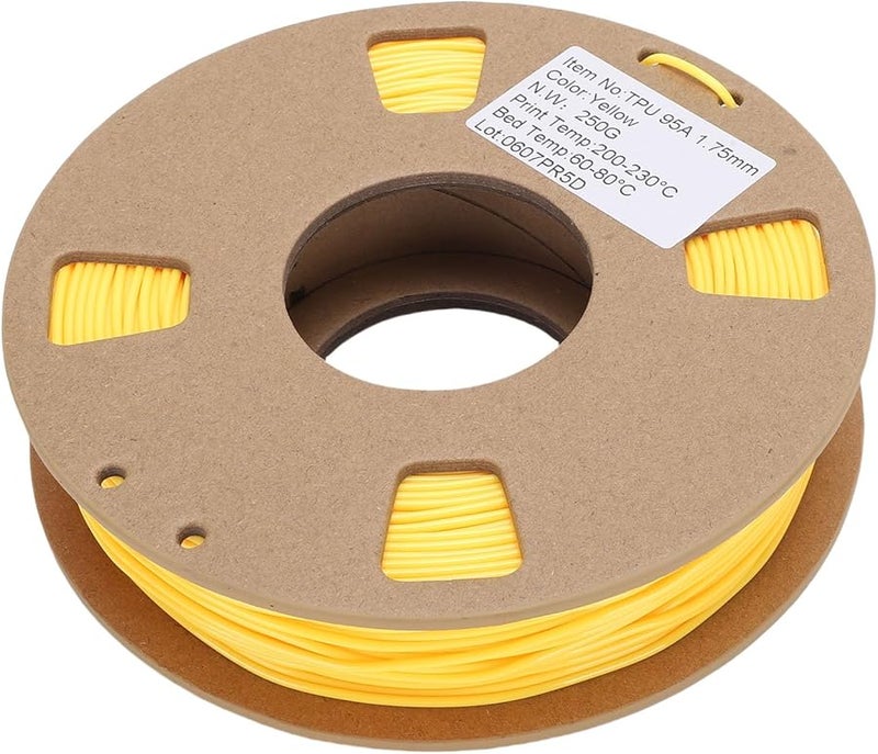 Gowenic Flexible TPU خيط طابعة ثلاثية الأبعاد مرن 1.75 مم مرونة عالية 95A أصفر - Image 2