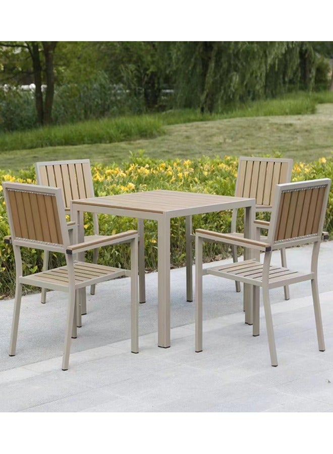 Broyhome Patio outdoor Table,Outdoor Restaurant Table,Balcony Tablefor Patio Coffee Beige color  - Image 3
